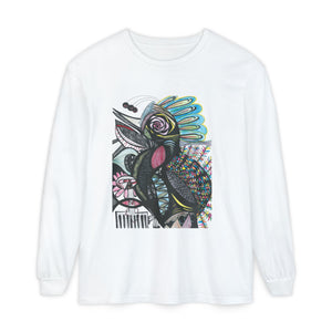 Colorful Artistic Long Sleeve T-Shirt - Unisex Garment-Dyed Tee