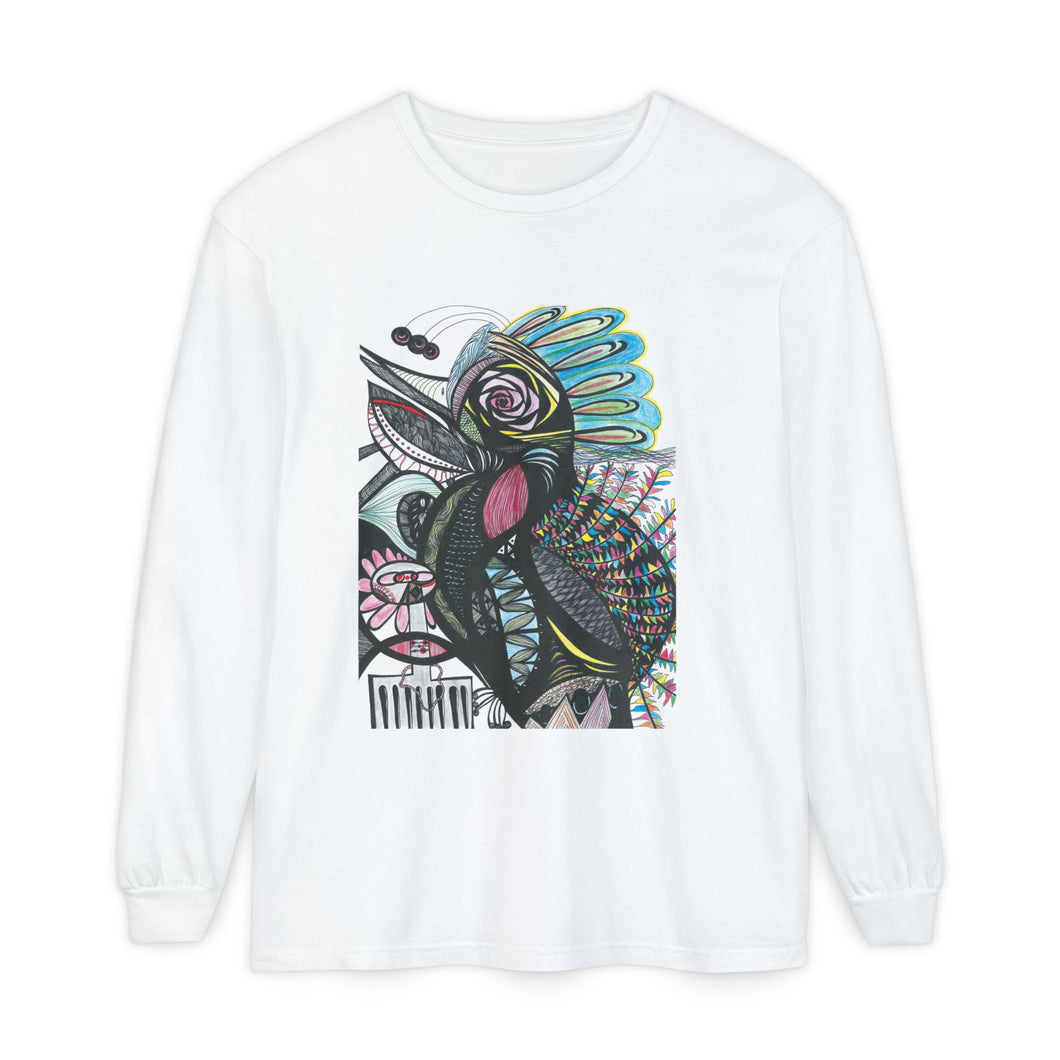 Colorful Artistic Long Sleeve T-Shirt - Unisex Garment-Dyed Tee